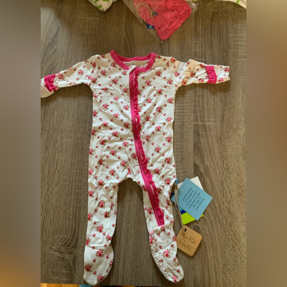 Kickee Pants Pink Floral Kids Footie